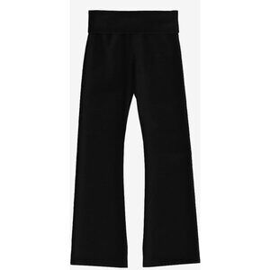 Victoria's Secret VS Cotton Yoga Foldover Flare Leggings Black Sz. L NEW